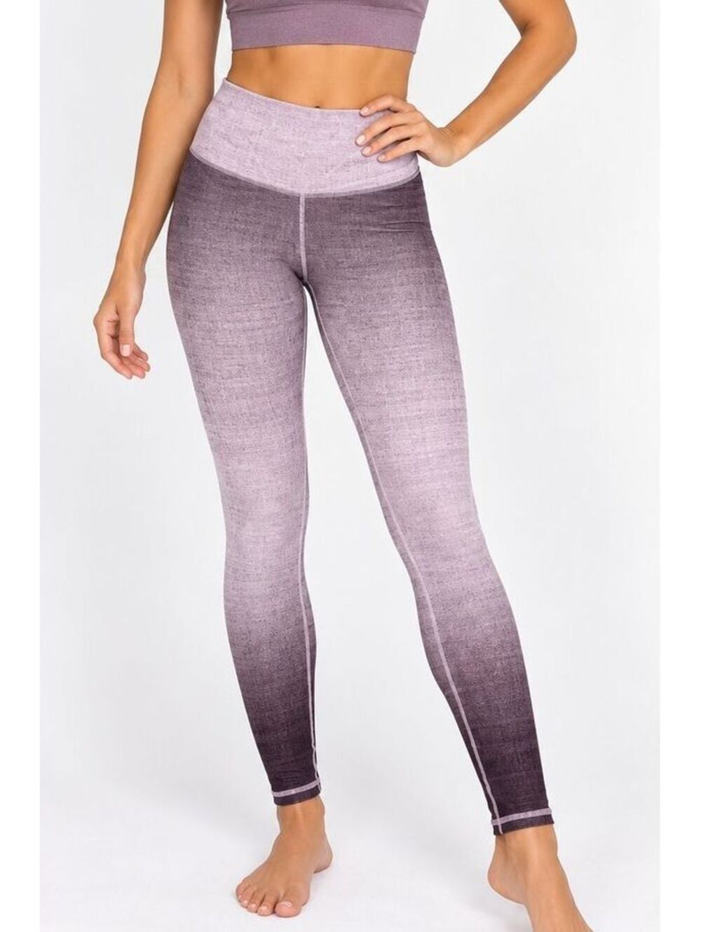 Niyama Sol Dip Dye Lavender Latte Barefoot Leggings XL NWT Purple Ombre Yoga